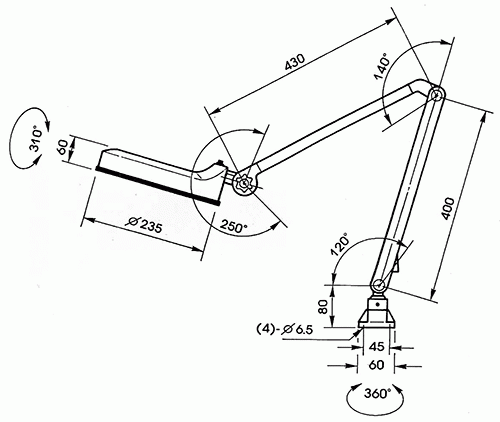 Zářivková lampa ALM 3 s lupou