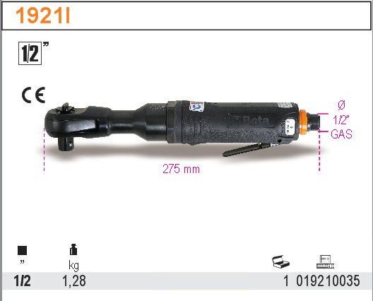 PNEUMATICKÁ RÁČNA-MODEL 1921I 1/2'' OBOUSMĚRNÁ S MECHANICKOU ZÁPADKOU 101NM''