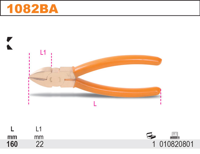 KLEŠTĚ ŠTÍPACÍ BOČNÍ NEJISKŘÍCÍ-MODEL 1082BA 160MM