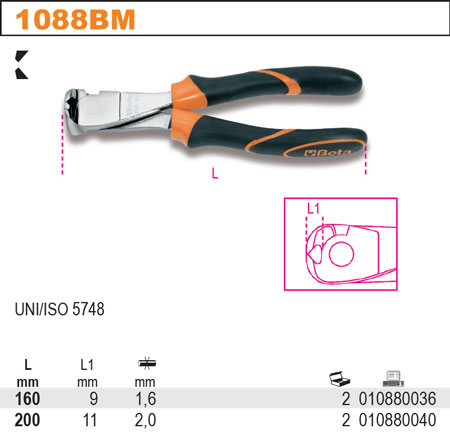 KLEŠTĚ ŠTÍPACÍ ČELNÍ-MODEL 1088BM 200MM