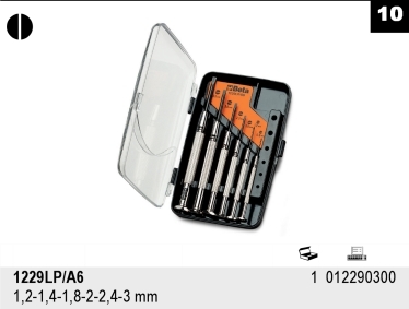 SADA ŠROUBOVÁKŮ PRECIZNÍCH PLOCHÝCH-MODEL 1229LP/A6 6 KS A 1.2 - 1.4 - 1.8 - 2 - 2.4 - 3  V KRABIČCE Z PVC
