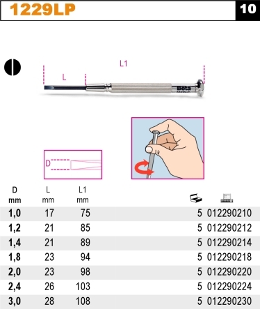 ŠROUBOVÁK PRECIZNÍ PLOCHÝ-MODEL 1229LP 1.0MM
