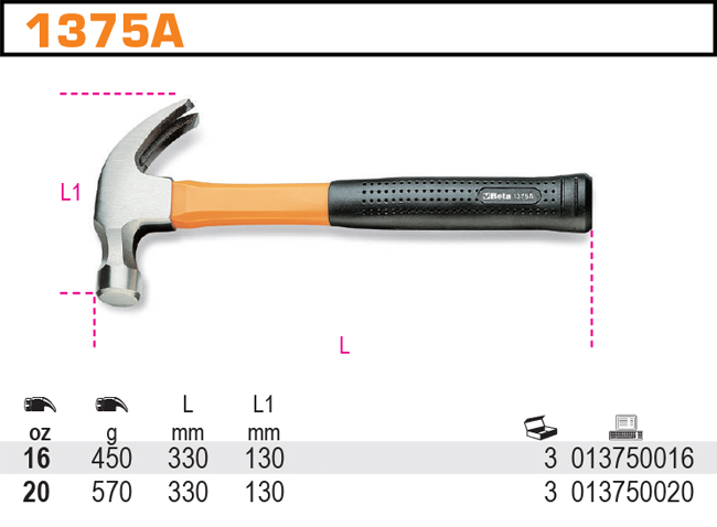 KLADIVO NA HŘEBÍKY-MODEL 1375A NA HŘEBÍKY OZ20