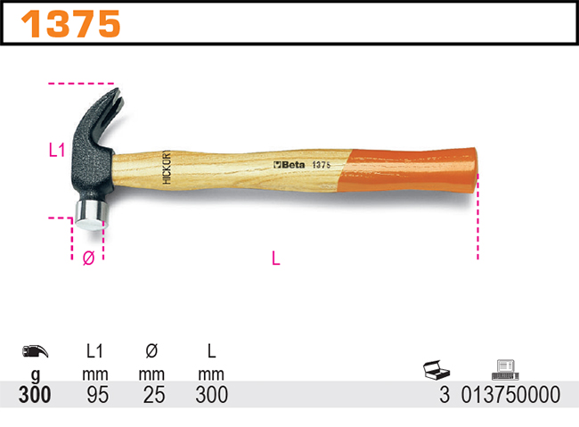 KLADIVO NA HŘEBÍKY-MODEL 1375 NA HŘEBÍKY 300G