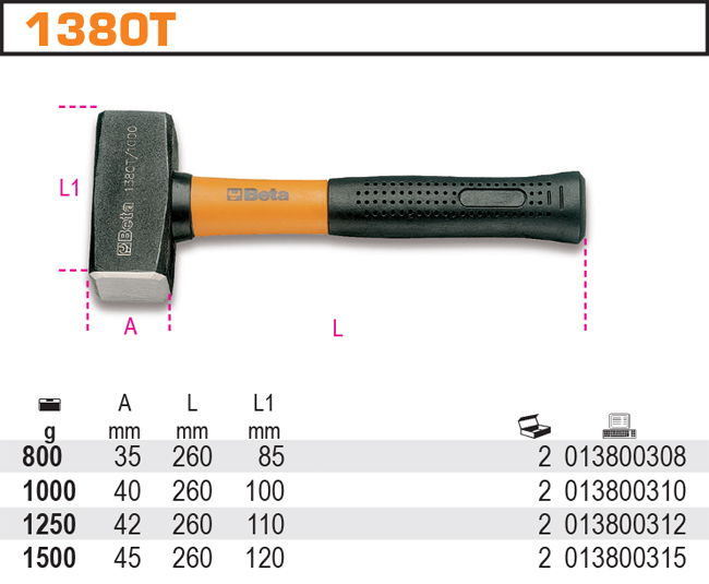 KLADIVO KAMENICKÉ-MODEL 1380T 800G