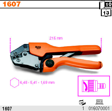 KLEŠTĚ ZATISKACÍ NA KABELOVÉ KONCOVKY-MODEL 1607