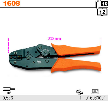 KLEŠTĚ ZATISKACÍ NA KABELOVÉ KONCOVKY-MODEL 1608 0,25-6MM