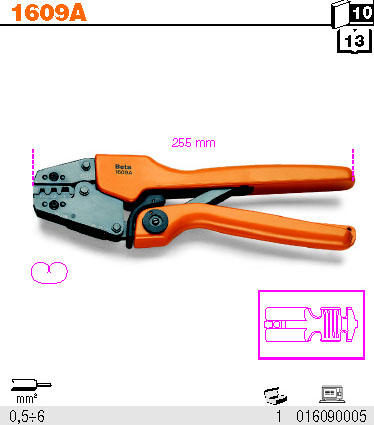 KLEŠTĚ ZATISKACÍ NA KABELOVÉ KONCOVKY-MODEL 1609A 1,5-6MM