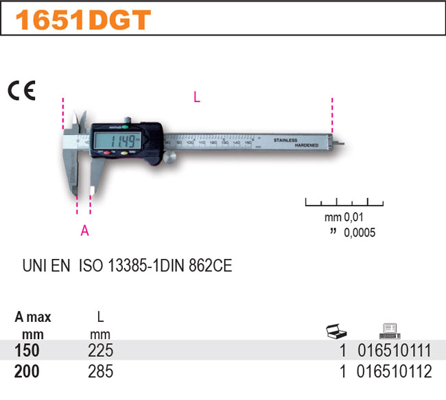 1651 L200/DGT POSUVNÉ MĚŘÍTKO DIGITÁLNÍ