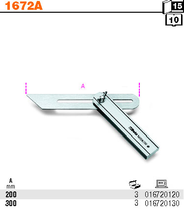 UHELNÍK STAVITELNÝ HLINÍKOVÝ-MODEL 1672A 200 MM