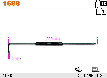 RÝSOVACÍ JEHLA Z KALENÉ OCELI-MODEL 1688 220MM