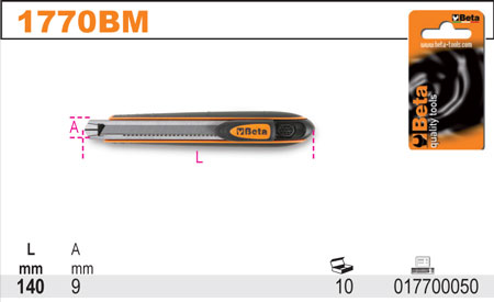 NŮŽ S OSTŘÍM ODLAMOVACÍM 9MM, 6 OSTŘÍ-MODEL 1770BM