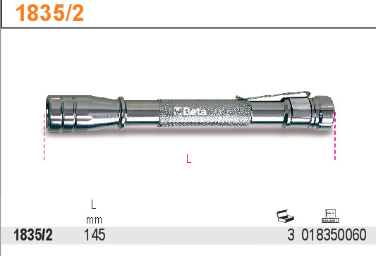 SVÍTILNA INSPEKČNÍ LED HLINÍKOVÁ-MODEL 1835 145MM