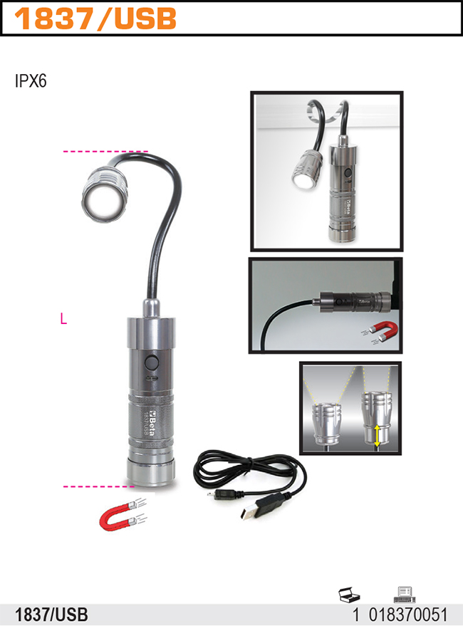 1837 /USB-MAGNETICKÁ KLOUBOVÁ LAMPA