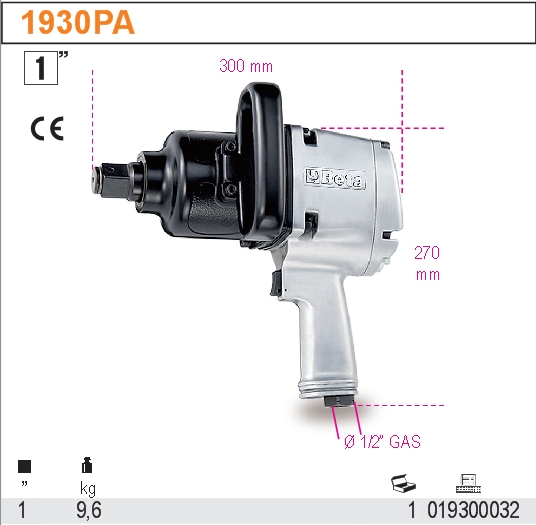 RÁZOVÝ UTAHOVÁK OBOUSMĚRNÝ  -MODEL 1930PA 1''S REGULACÍ MOMENTU OTÁČEK2445NM''