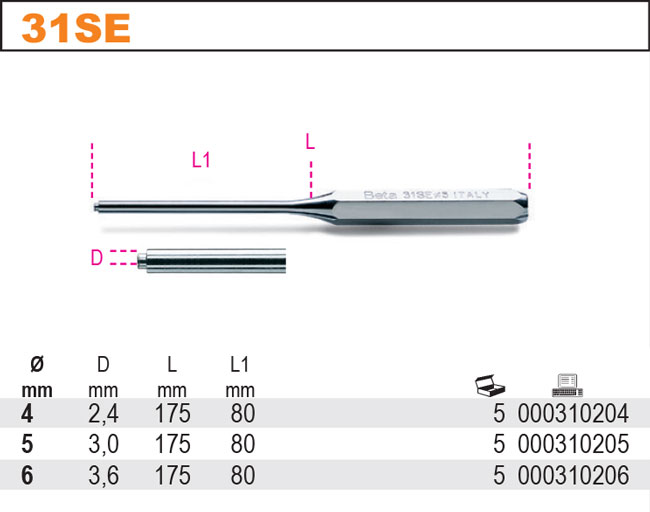 VYRÁŽEČ S ČEPEM-MODEL 31L FI 6X175 MM