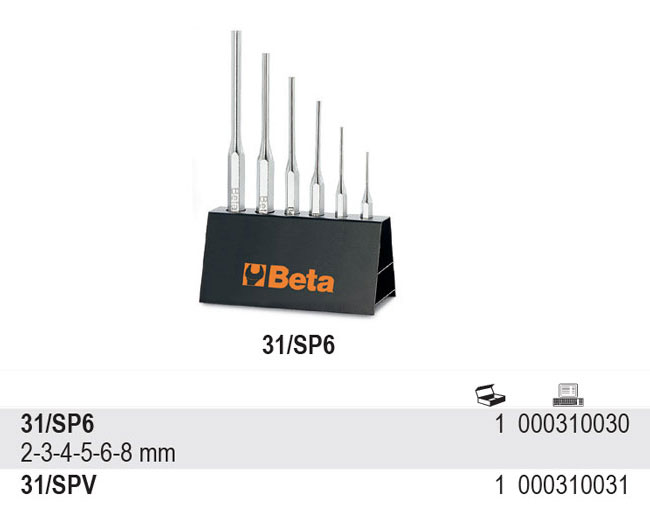SADA VYRÁŽEČŮ CYLINDRICKÝCH-MODEL 31/SP6 6KS 2-8MM, V STOJANU