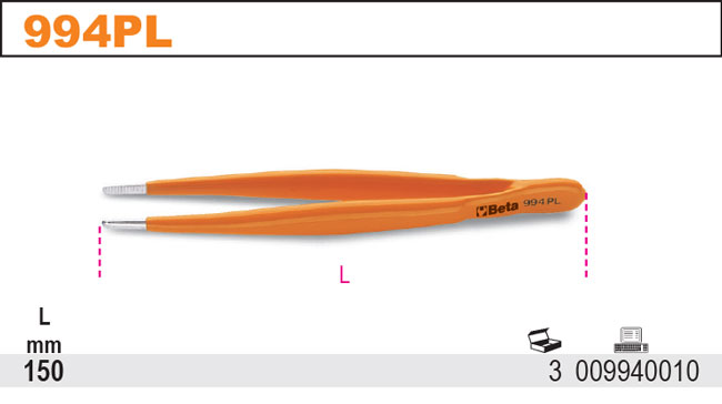 PINZETA VYHNUTÁ POTAŽENÁ PVC-MODEL 993PL