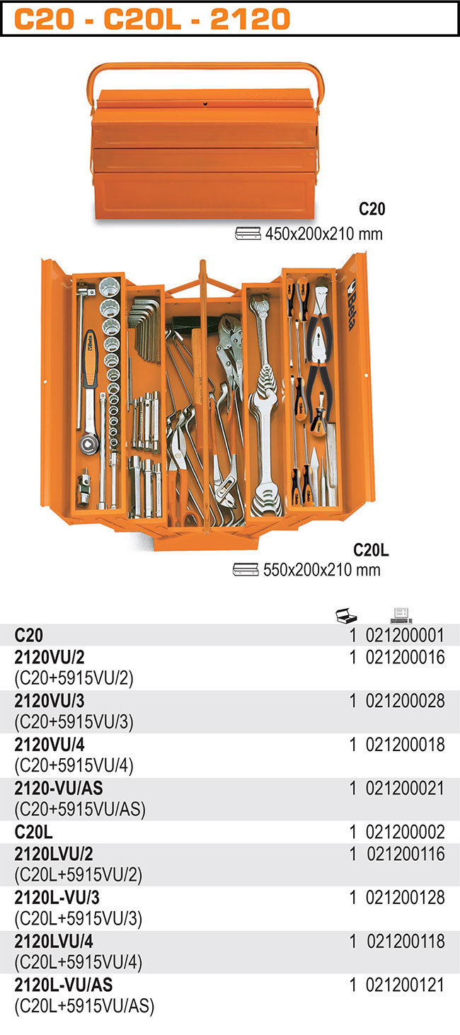 SKŘÍNKA NÁŘAĎOVÁ-MODEL 2120VU.C20 V SADĚ 75 NÁŘADÍ